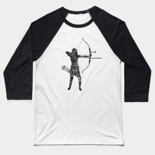 Archery girl black and white Baseball T-Shirt